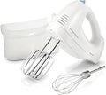 Hamilton Beach 6-Speed Electric Hand Mixer With QuickBurst and Bowl Rest | Powerful 250 Watt Motor | Traditional Beaters | Snap-On Storage Case | White | 62682G
