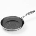 COOKER KING 8-Inch Stainless Steel Pan, Hybrid Nonstick Frying Pan | 3-Ply Clad Cookware, Healthy & Non-Toxic, Dishwasher & Oven Safe, Stay-Cool Handle, Induction Compatible – Metal Utensil Safe