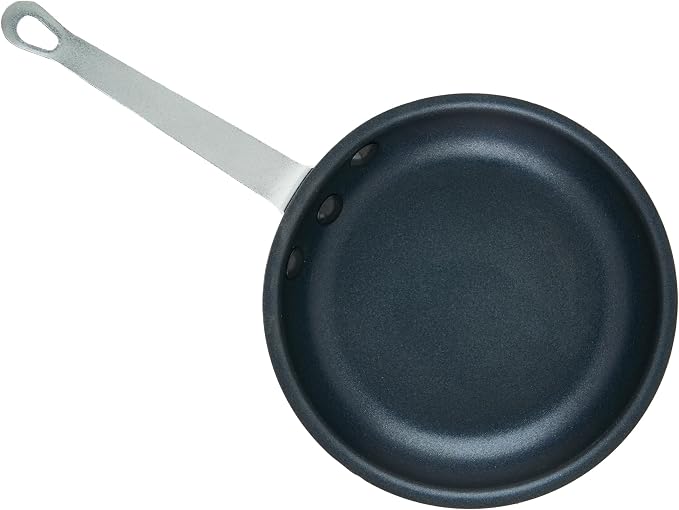 Winco 7" Aluminum Fry Pan, Non-Stick Finish | Reinforced riveted handle, Hanging hole for storage, Great for Sauteing, Searing, Frying and Restaurant Kitchens