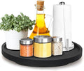 Wooden Lazy Susan for Table Top Organizer Round Tray Kitchen Counter Decor | 10" Small Black Wood Lazy Susan Turntable Cabinet Circle Rotating Bathroom Vanity Tray Coffee Bar Dining Table Accessories