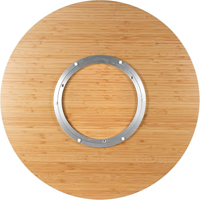 (26 Inch) Bamboo Large Lazy Susan for Dining Table Top with Heavy Duty Metal Rotating Hardware