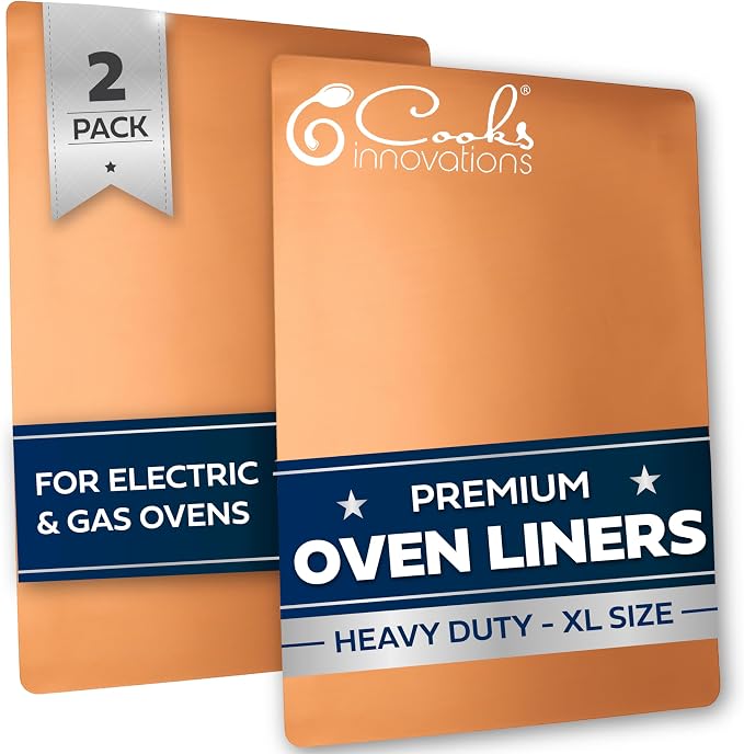 Cooks Innovations Non-Stick Oven Liner 2 Pack BPA-Free Heat Resistant Mat | Convection, Electric, Gas & Microwave Ovens | PFOA Free | Baking Mat