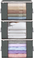 90L Large Storage Bags, 3 Pack Clothes Storage Bins Closet Organizers | Foldable Storage Containers, with Reinforced Handle, for Clothing, Blanket, Comforters, Bed Sheets, Pillows and Toys