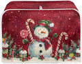 2 Slice Bread Toaster Cover for Christmas, Colorful Floral Print Bakeware Protector Kitchen Accessories Appliance Dust Cover Kitchen Decor Toaster Oven Covers, Cute Snowman Pattern