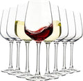15oz Wine Glasses Set of 8, Thickened Stemmed Glasses for Red/White Wine, Heavy Base Clear Red Wine Glasses for Everyday, Wine Lovers, Parties, Gifts, Dishwasher Safe, 460ml, 8 Piece Set