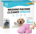 Washing Machine Cleaner,Formulated for Pet Owners,Pink 30 Pack | 1+Year Supply,Compatible with HE, Top & Front Load Washer,Septic Safe,Fresh Scent,Removes Residue,Remove Stubborn Pet Hair