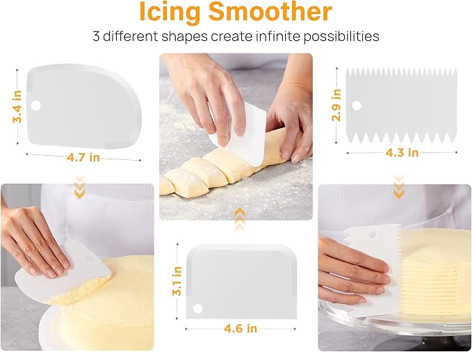 Kootek 22 Aluminum Cake Stand Turntable Set for Decorating Baking Kit, 12" | Beginner-friendly, Baking Supplies Tools with Cake Stand Turntable for Decorating and Display, 3 Icing Scrapers, Cake Leveler
