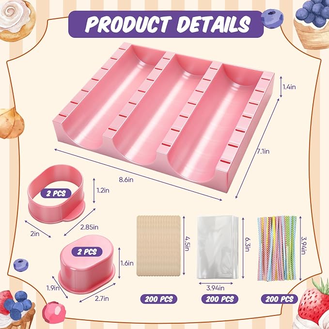 2 Pcs Cakesicle Cutter with 9 Inch Tray, Cake Pop Mold Set with Display Stand and 3 Types of Packaging Accessories, Baking Tools for Home, Birthday, Parties, Wedding Desserts