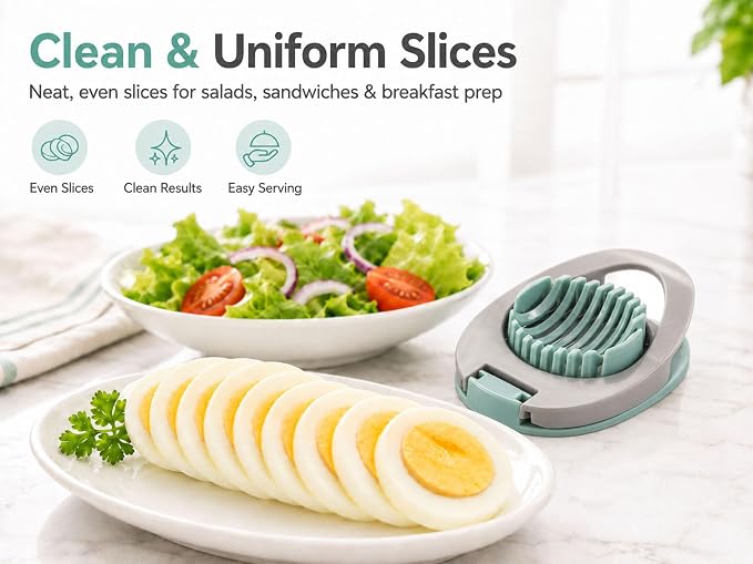Egg Slicer for Hard Boiled Eggs with Stainless Steel Wire | Egg Strawberry Cutter, Dishwasher safe