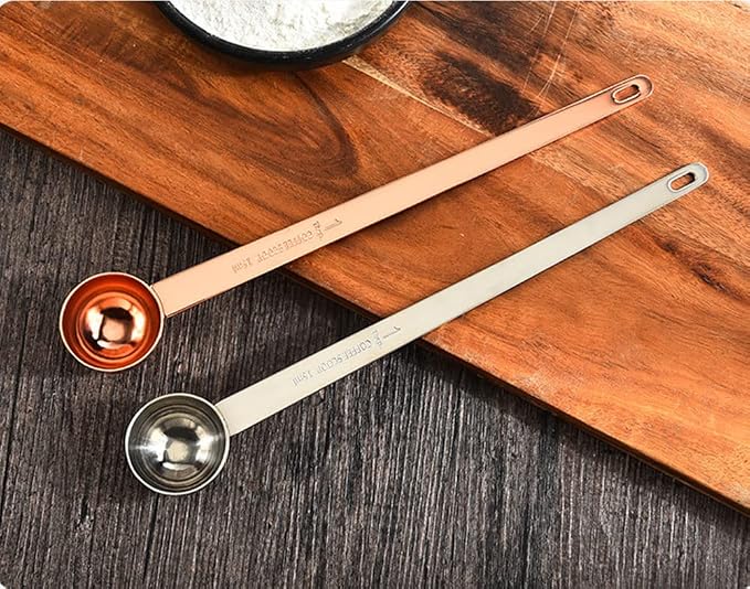 Long Handle Measuring Spoon,CISHNOU Tablespoon Coffee Scoop Stainless Steel Measuring spoon 15 ml Coffee Scoop for Ground Coffee