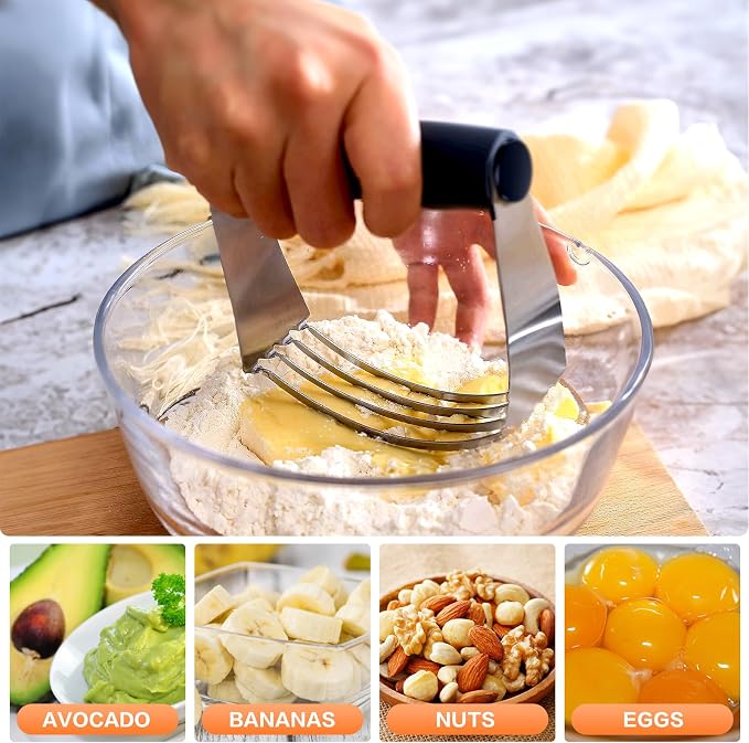 Pastry Cutter, Biscuit Cutter, Dough Scraper, Bread Lame | Stainless Steel Pastry Blender Set, Dough Cutter Biscuit Cutter Dough Blender Tools & Pastry Utensils (5 Pcs/Set)