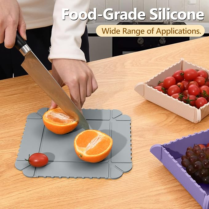 Magnetic Silicone Trivet Mat - Heat Resistant Hot Pad for Hot Dishes, Pots & Pans, Non-Slip Table & Countertop Protector (Gray)