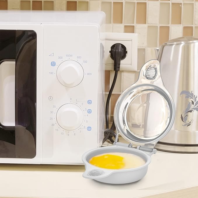 Chef Buddy Microwave Egg Maker, Healthy Breakfast Cooking Utensil | Kitchen Essentials, Easy to Make, Holds Up to Two Eggs and Cooks in 45 Seconds