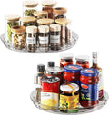 LAMU 2 Pack Lazy Susan Organizer 9 inch Lazy Susan Turntable for Cabinet, Rotating Spice Organization for Cabinet, Kitchen, Table Top, Countertop, Pantry Fridge Organizers and Storage, Gray