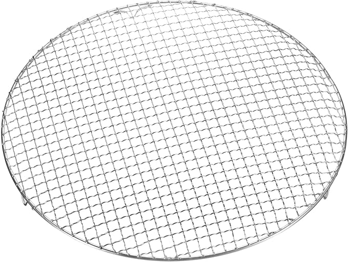 HARFINGTON Round Cooking Rack 15-inch Stainless Steel Cross Wire Barbecue Grill Net with 20mm Legs for Cooking Baking Steaming BBQ