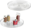iDesign 14.5-Inch Lazy Susan Organizer, 2-Pack, Clear | Large Turntable, For Cabinet or Pantry