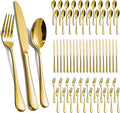 60-Pcs Gold Silverware Set - Stainless Steel Flatware Cutlery Set Service for 20, Mirror Polished Gold Flatware Set Include Forks Spoons Knives for Home, Wedding, Restaurant, Dishwasher Safe