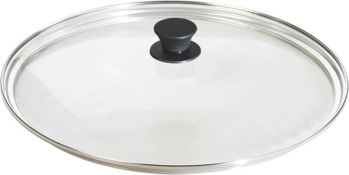 Lodge Round Glass Lid - 15 Inches - Tempered Glass Pan Cover with Silicone Knob - Clear Pan Cover for Moisture Locking & Easy Viewing - Oven-Proof Lid for Skillets & Dutch Ovens