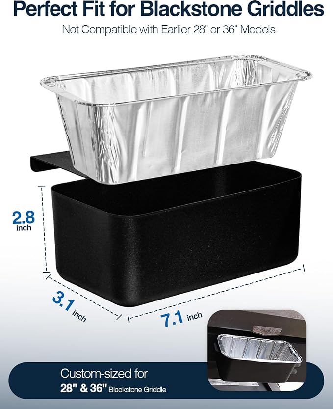 Blackstone Grease Cup, Grease Catcher, Drip Pan with 20 Pack Grease Cup Liners for Old 28 and 36 inch Blackstone Griddle