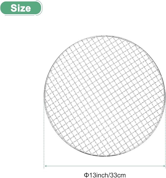 M METERXITY Cooling Rack, 13" Round Stainless Steel Baking Rack for BBQ/Cooking/Roasting/Grilling/Steaming/Drying, Wire Cooling Rack for Baking [Silver]