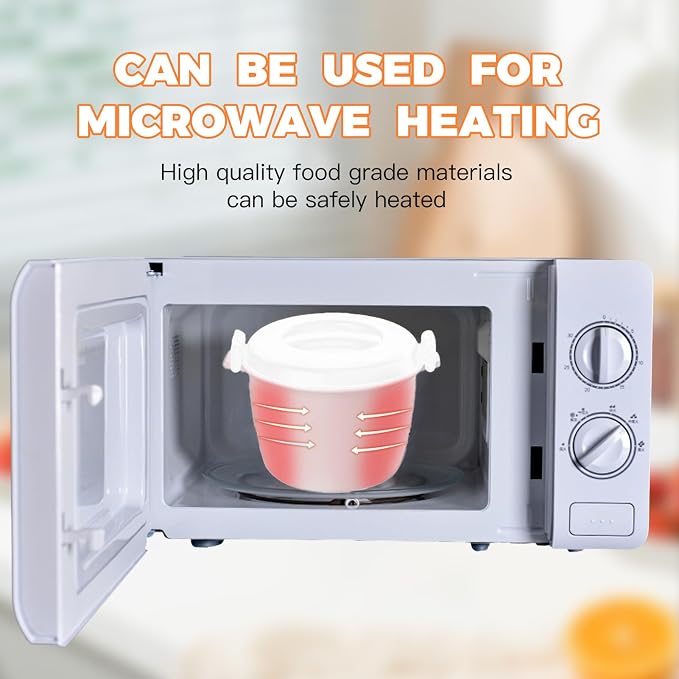 Microwave Rice Cooker With Rice Spoon, BPA-Free Rice Cooker Microwave, Cook Rice, Steam Vegetables & Reheat Meals, Dishwasher Safe for Dorm, Office & Small Kitchen (2.6L)