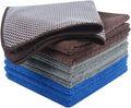 Dish Cloths for Washing Dishes with Scrub Side, Microfiber Dish Rags | Dual-sided microfiber dish cloths with scrubber for stuck-on food, quick dry kitchen washcloths 9 Pack, 12 Inch Multicolor