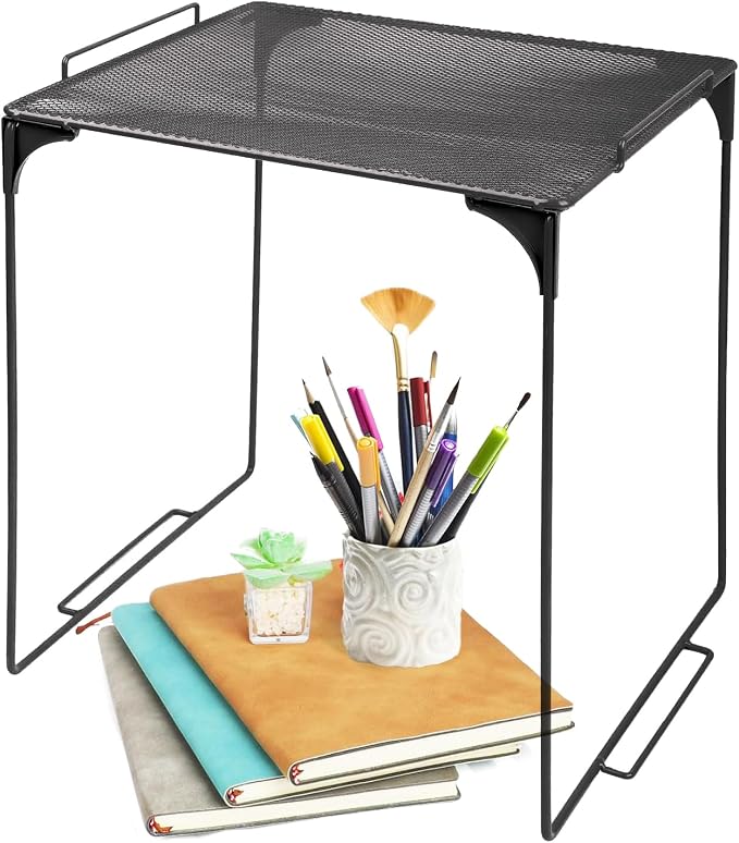 Piffny Versatile Metal Mesh Organizer Shelf, Stackable, for Standard Size School Lockers, Also for Gym and Work Lockers, or Even Kitchen Cabinets & Under Sink Organization