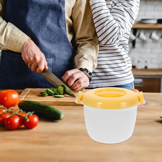 SHERCHPRY Microwave Rice Cooker 4 Cup Microwave Rice Steamer Bowl for Vegetables Noodles and Pasta Food Grade 7.87 X 7.87 X 6.10 in