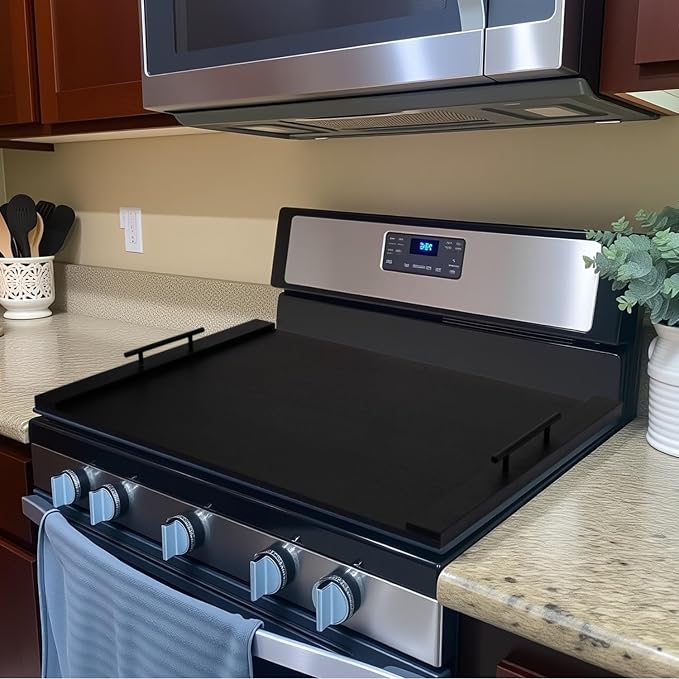 Wood Stove Top Cover/Noodle Board Stove Cover, Gas Stove Top Covers for Electric & Gas Stoves (Black)