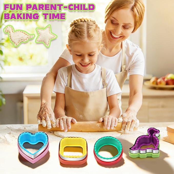 32 Pcs Sandwich Cutter and Sealer Set, Bread Decruster Sandwich Cutter Pancake Maker & Fruit Vegetables Cutter Shapes, Bento Lunch Box Food Decor Tool for School Party Snack DIY