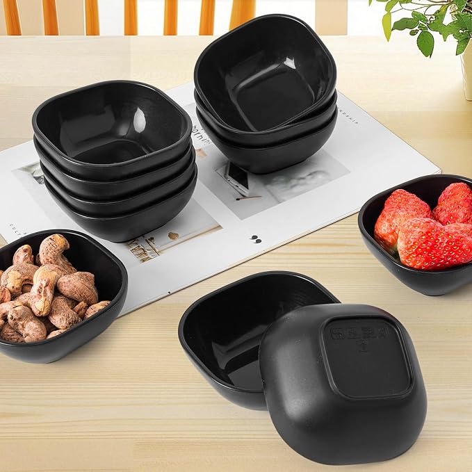 SHECIPIN 12 Pack Unbreakable Dipping Bowls, 4.5 OZ Soy Sauce Dishes，dipping sauce cups，small bowls for dips
