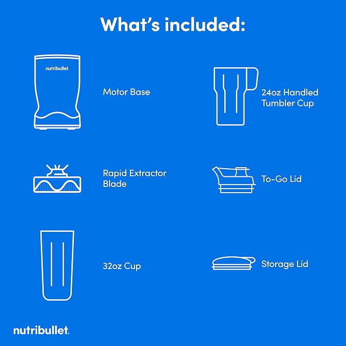 nutribullet Turbo Tumbler Edition, Personal Blender For Smoothies & Frozen Drinks, 24 Ounce Tumbler with boot, 32 Ounce Cup, Travel & To-Go Lids, 1000 Watt, Matte Black, NB30400AK