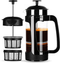 ESPRO P3 French Press Coffee Maker, 18 oz, Black, Double Micro Filter Press | Grit-Free Coffee Press, Thicker Borosilicate Heat Resistant Glass french press, Tea Press, Easy Coffee Brewer, Tea Brewer