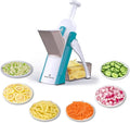ONCE FOR ALL Safe Mandoline Slicer Kitchen, All in 1 Vegetable Slicer, Blue | Adjustable Thickness, Potato Slicer Veggie Chopper, Strips Julienne Dicer, French Fry Cutter, Dishwasher Safe, Kitchen Gift