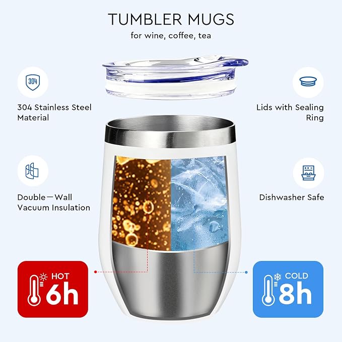 AW BRIDAL Birthday Gifts for Women Men, Drink Happy Thoughts Gift Basket for Housewarming and Beach Camping Travel, Insulated Wine Cooler Bag with Tumbler Mugs and Accessorie Set for Wine Lover Friend