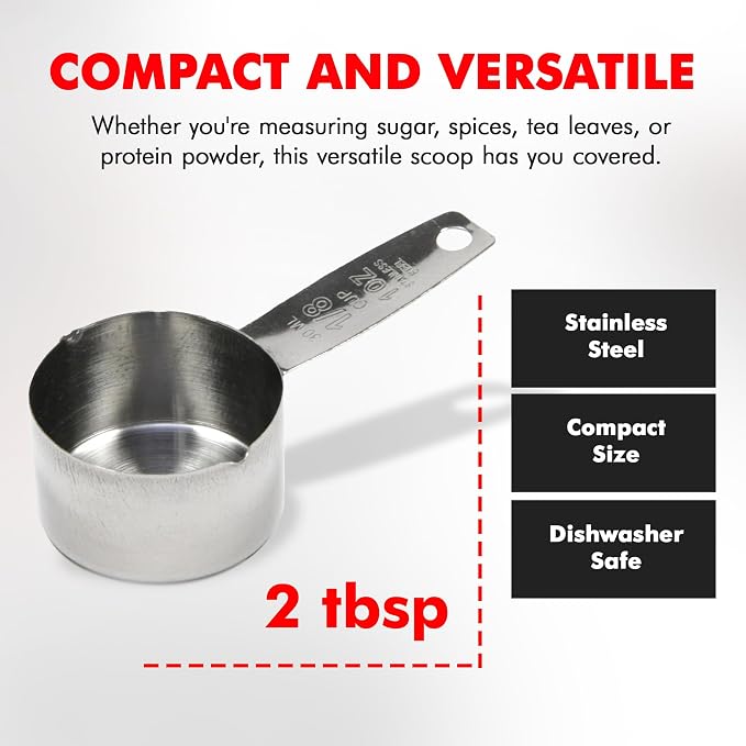 Chef Craft Select Coffee Measurer, 4 inch 2 tbsp, Stainless Steel