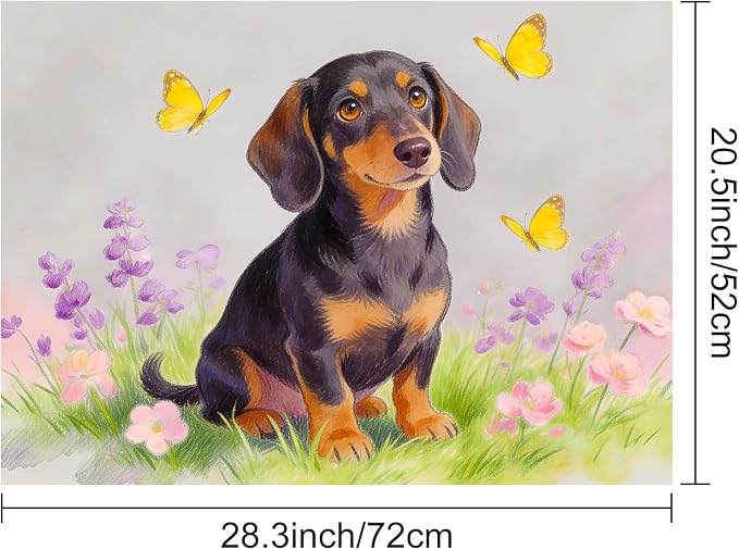 HOMETITUTE Spring Stove Top Cover 28x20 Dachshund Meadow Heat Resistant