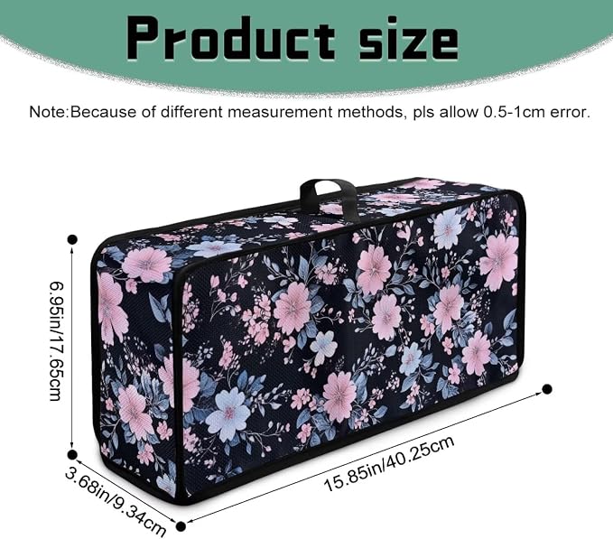 ZDCUSTOM Pink Blue Floral Toaster Dust Cover with Hanging Loop 2 Slice Long Slot Toaster Kitchen Small Appliance Bread Maker Machine Cover