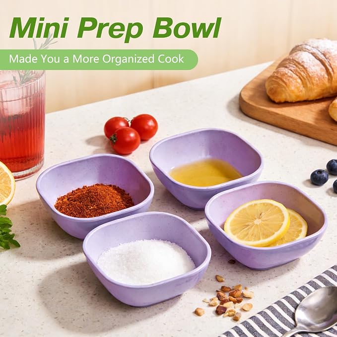 SHECIPIN 12 Pack Unbreakable Dipping Bowls, 4.5 OZ Soy Sauce Dishes，dipping sauce cups，small bowls for dips (Elegant purple)