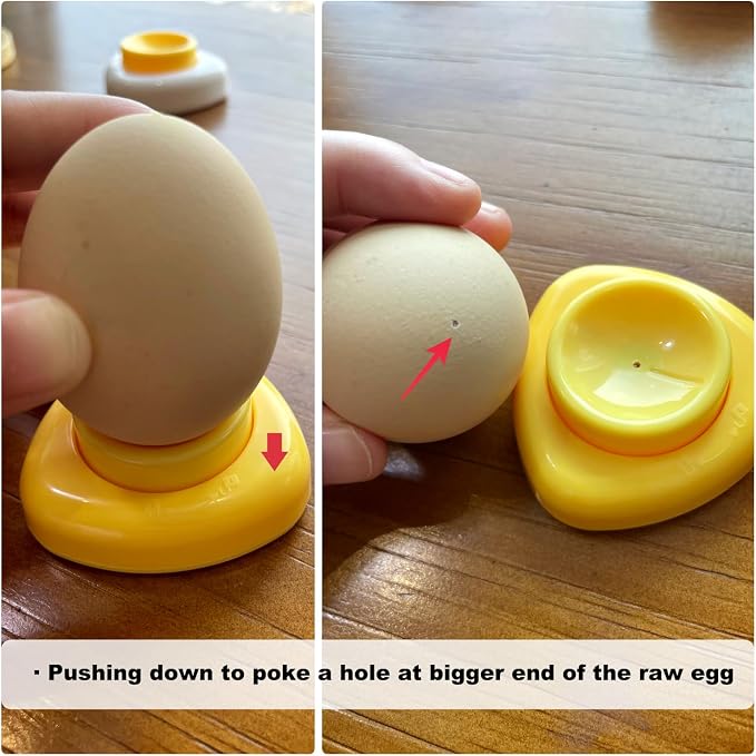 Jawbush Magnetic Egg Piercer for Hard Boiled Eggs - BPA-Free Plastic Egg Hole Puncher with Safety Lock - Prevent Shell Cracking & Easy Peeling Gadget for Meal Prep, Keto & Bento Box