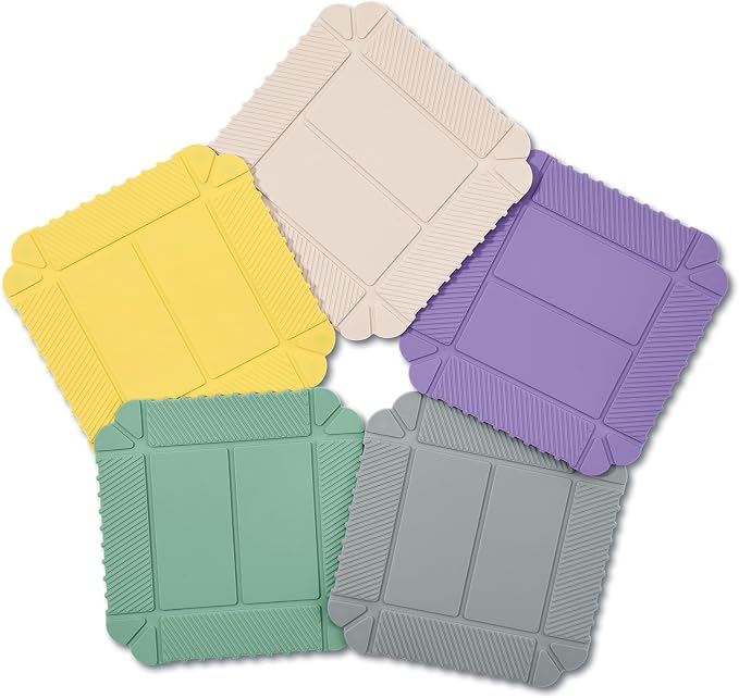 Magnetic Silicone Trivet Mat - Heat Resistant Hot Pad for Hot Dishes, Pots & Pans, Non-Slip Table & Countertop Protector (2, Lemon Yellow)