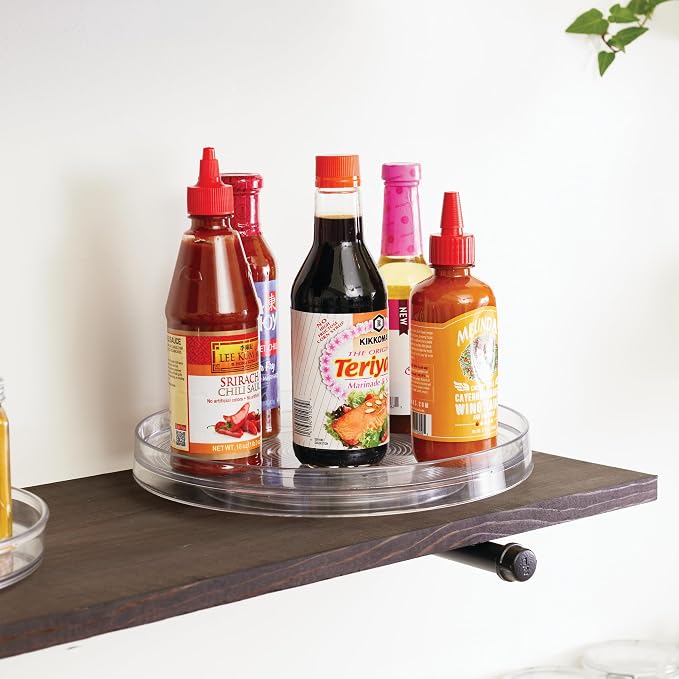 iDesign 11-Inch Round Lazy Susan Organizer, Set of 2, Clear | Kitchen or Pantry Storage