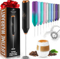 Zulay Kitchen Powerful Milk Frother Wand - Handheld Stainless Steel - Battery Operated Drink Mixer for Coffee, Lattes, Cappuccino, Matcha - Froth Mate Frother Gift - Alpha Black Copper