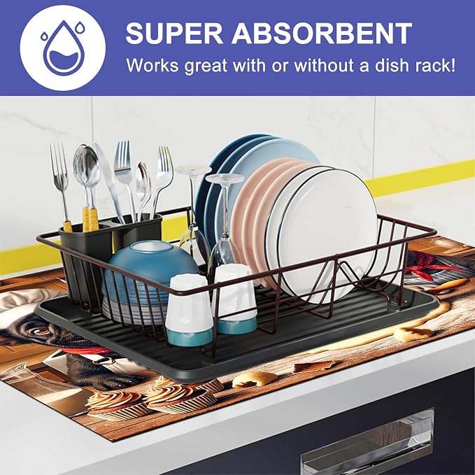 HOMETITUTE Chef Dog Stove Top Cover 28x20 Diatomite Heat Resistant Mat