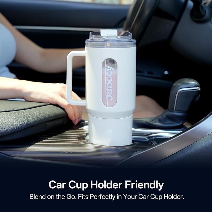 Portable Blender for Smoothie, 18oz personal, Cordless Rechargeable | Frozen blending, Jam-free, BPA-free, Auto-Reverse, Fast Charging, Not Dishwasher Safe, Car Cup Holder Friendly