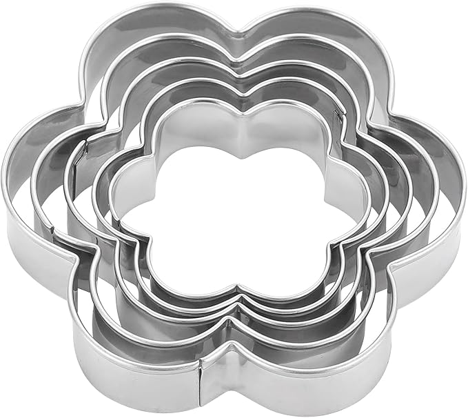 MrCookie Flower Cookie Cutters Stainless Steel.,5-Pack–2.05"-3.74"