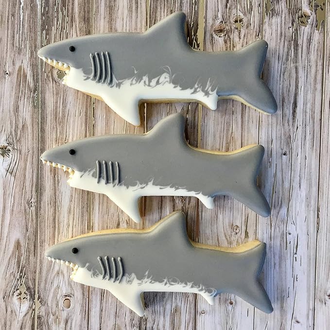 Ann Clark Shark Cookie Cutter Set of 2, Made in USA | Includes: Shark & Shark Fin, Perfect Size & Shape, From America's Largest Cookie Cutter Maker, Food-Safe American Steel