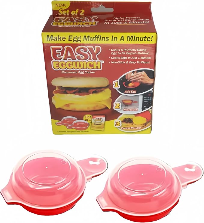 Liusm Microwave Egg Muffin Breakfast Sandwich Cooker | Make Egg in 1 Minute