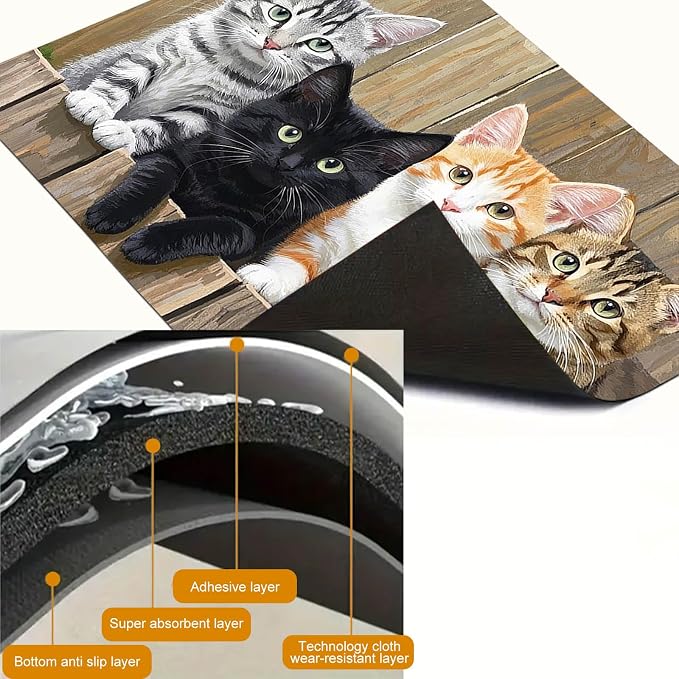 HOMETITUTE Stove Top Cover 28x20 Cute Cat Pet Diatomite Heat Resistant Mat