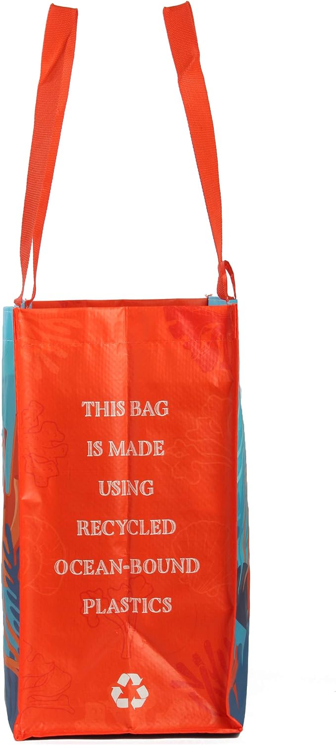 Earthwise Reusable Grocery Bags – Foldable & Water‑Resistant OceanWise® Shopping Bags, Gift Totes, Durable Multi‑Use Eco Bags (5 Pack)